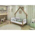 Cama Infantil Encanto Com Moldura Casinha Freijó/branco