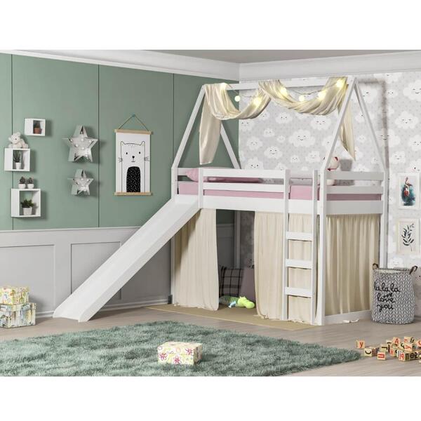 Cama Infantil Escorregador Prime Alta Ii Telhado Vi Casatema