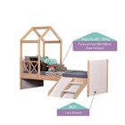 Cama Infantil Garden Com Telhado Single E Kit Escadinha Casat