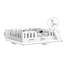 Cama Infantil Helo Montessoriana Casal Branca Com Escorregador