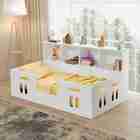 Cama Infantil Juvenil Com Estante Acoplada Branco Mc Barreto