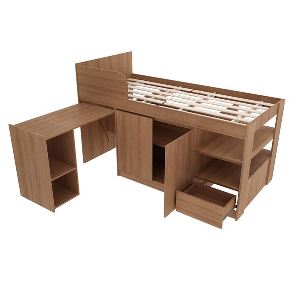 Cama Infantil Juvenil Multifuncional Cm8021 Mdp Amêndoa G69 -