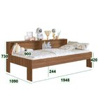 Cama Infantil/juvenil Solteiro Com Estante Lia Nogal