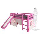 Cama Infantil Kids Com Escorregador E Cabaninha Em Madeira Ma