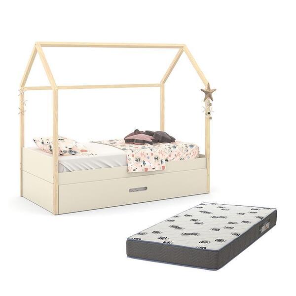 Cama Infantil Kids Liv Com Auxiliar New E 2 Colchões Light D3