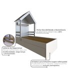 Cama Infantil Lara Com Gavetas 157cm X 153cm Branco/cinza Cri
