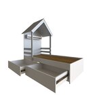 Cama Infantil Lara Com Gavetas 157cm X 153cm Branco/cinza Cri