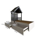 Cama Infantil Lara Com Gavetas 157cm X 153cm Branco/preto