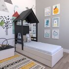 Cama Infantil Lara Com Gavetas 157cm X 153cm Branco/preto