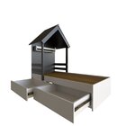 Cama Infantil Lara Com Gavetas 157cm X 153cm Branco/preto