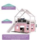 Cama Infantil Lousa Divertida Com Escorregador, Telhado Lua