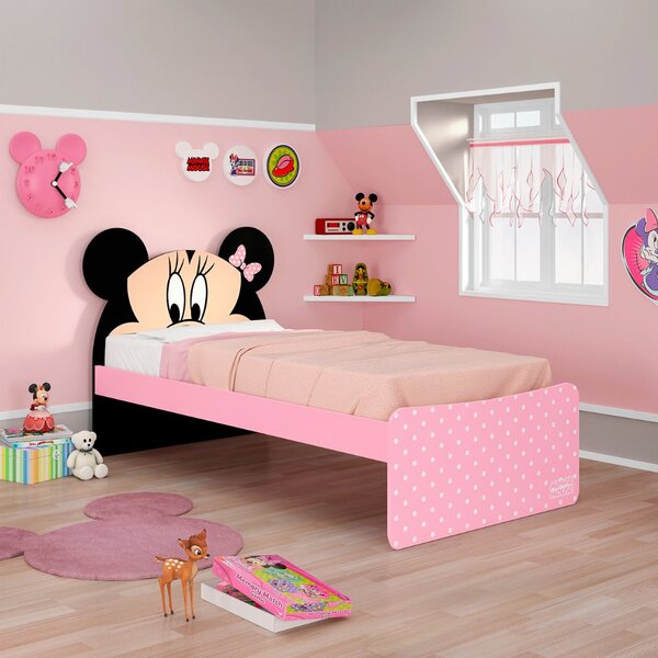 Cama Infantil Mdf Minnie Disney Plus Rosa Pura Magia