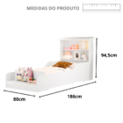 Cama Infantil Menina Montessoriana Branca Liz Cambel
