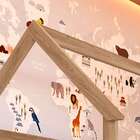 Cama Infantil Montessoriana 2 Gavetas Aveiro Oak/azul Secreto