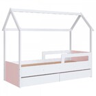 Cama Infantil Montessoriana 2 Gavetas Branco/rosa - Completa