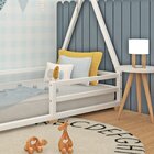 Cama Infantil Montessoriana Cabana Com Proteção Em Barra E Pé