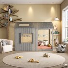 Cama Infantil Montessoriana Cabana Pkolino Cinza/cinza Escuro