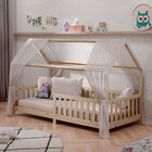 Cama Infantil Montessoriana Casa Madeira Com Estrado Nina - N