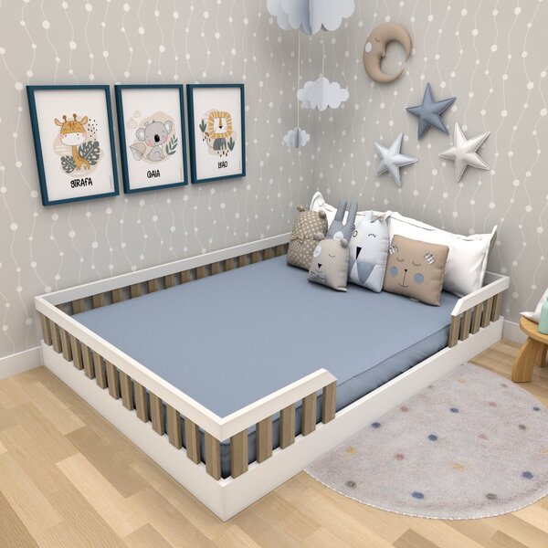 Cama Infantil Montessoriana Casal Cori Yescasa Branco/carvalh