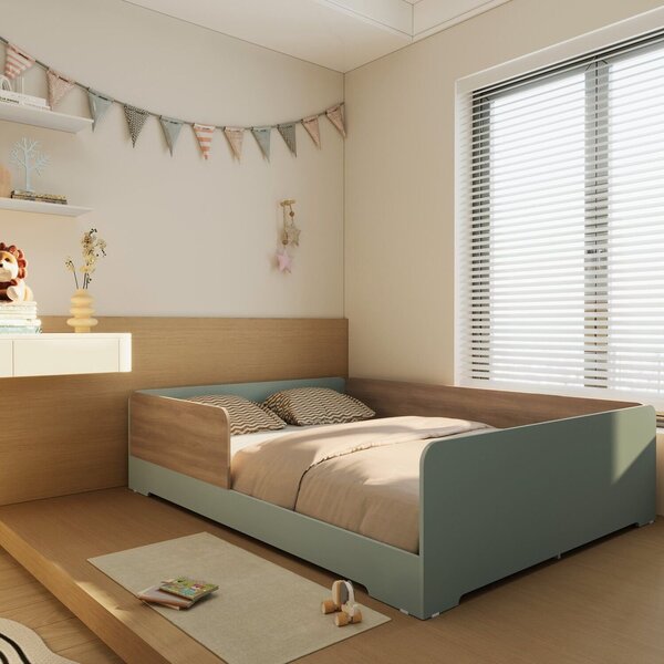 Cama Infantil Montessoriana Casal Mark Em Mdf Verti/louro Fre