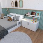 Cama Infantil Montessoriana Casal New Cori Branco/cinza Crist