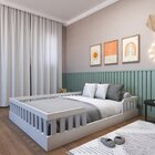 Cama Infantil Montessoriana Casal Sol Branco/cinza Cristal