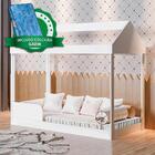 Cama Infantil Montessoriana Casinha Branca Dakota Com Colchão