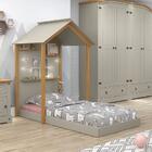 Cama Infantil Montessoriana Casinha - Cinza/carvalho