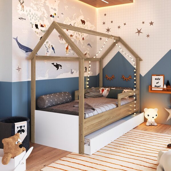 Cama Infantil Montessoriana Com Cama Auxiliar