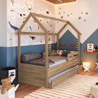 Cama Infantil Montessoriana Com Cama Auxiliar 2 Colchões