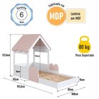 Cama Infantil Montessoriana Com Casinha Infanto Branco/rosa M