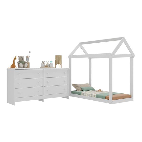 Cama Infantil Montessoriana Para Colchão 150 X 70cm Com Cômod