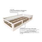 Cama Infantil Montessoriana Solteiro Com Grades Em Pinus Lume