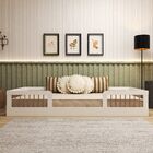 Cama Infantil Montessoriana Solteiro Com Grades Em Pinus Lume