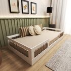 Cama Infantil Montessoriana Solteiro Com Grades Em Pinus Lume