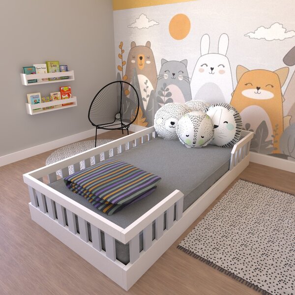 Cama Infantil Montessoriana Solteiro Cori Yescasa Branco/cinz