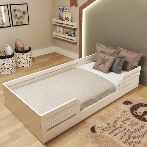 Cama Infantil Montessoriana Solteiro Lua Branco