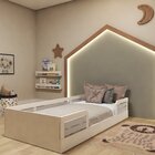 Cama Infantil Montessoriana Solteiro Lua Branco/cinza Cristal
