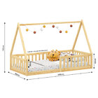 Cama Infantil Montessoriana Solteiro Madeira Casinha De Chão