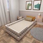 Cama Infantil Montessoriana Solteiro Sol Branco/cinza Cristal