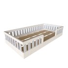 Cama Infantil Montessoriana Solteiro Sol Branco/cinza Cristal