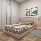 Cama Infantil Montessoriana Solteiro Sol Branco/cinza Cristal