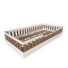 Cama Infantil Montessoriana Solteiro Sol Ii Branco/carvalho M
