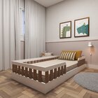Cama Infantil Montessoriana Solteiro Sol Ii Branco/carvalho M