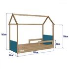 Cama Infantil Montessoriana Soninho Oak/azul - Panorama Móveis