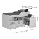 Cama Infantil Multifuncional Alta Com Armário Inferior Bianca