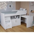 Cama Infantil Multifuncional Alta Com Armário Inferior Bianca