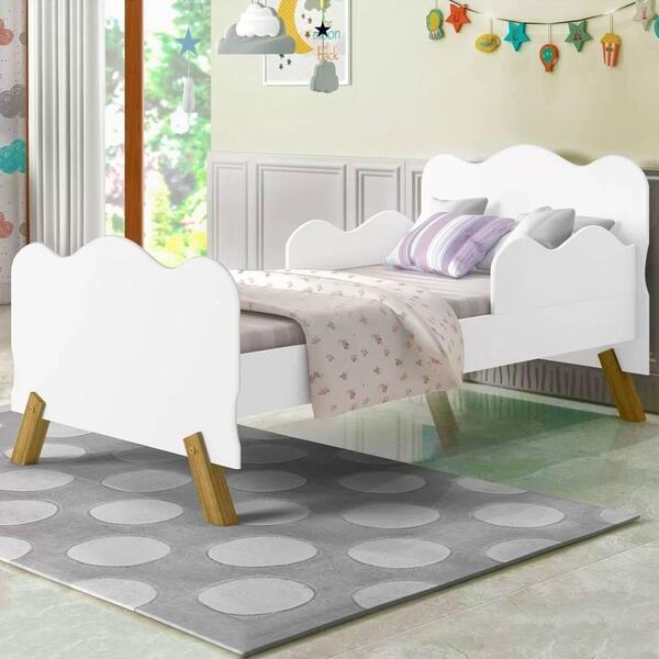 Cama Infantil Nuvem Pés Madeira Maciça Shop Jm