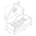 Cama Infantil Nuvens E Moldura Casinha Home Freijó E Rosê Com