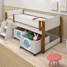 Cama Infantil Paty Branco com Mel com Baú Adesivado Filhote A